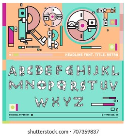 Vector of colorful Retro alphabet. Unique fonts for design and illustration template with techno and robot style. Typography for poster and headline publication.