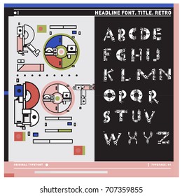 Vector of colorful Retro alphabet. Unique fonts for design and illustration template with techno and robot style. Typography for poster and headline publication.