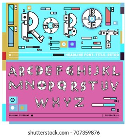 Vector of colorful Retro alphabet. Unique fonts for design and illustration template with techno and robot style. Typography for poster and headline publication.