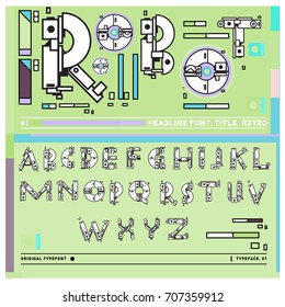 Vector of colorful Retro alphabet. Unique fonts for design and illustration template with techno and robot style. Typography for poster and headline publication.