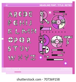 Vector of colorful Retro alphabet. Unique fonts for design and illustration template with techno and robot style. Typography for poster and headline publication.