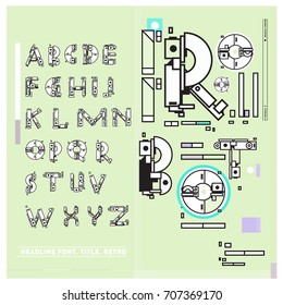Vector of colorful Retro alphabet. Unique fonts for design and illustration template with techno and robot style. Typography for poster and headline publication.
