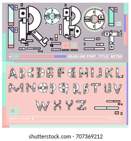 Vector of colorful Retro alphabet. Unique fonts for design and illustration template with techno and robot style. Typography for poster and headline publication.