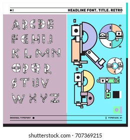 Vector of colorful Retro alphabet. Unique fonts for design and illustration template with techno and robot style. Typography for poster and headline publication.