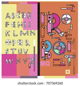 Vector of colorful Retro alphabet. Unique fonts for design and illustration template with techno and robot style. Typography for poster and headline publication.