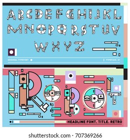 Vector of colorful Retro alphabet. Unique fonts for design and illustration template with techno and robot style. Typography for poster and headline publication.