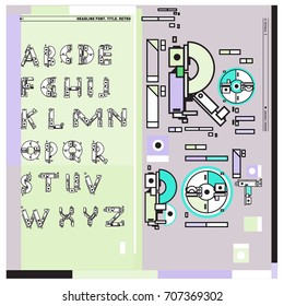 Vector of colorful Retro alphabet. Unique fonts for design and illustration template with techno and robot style. Typography for poster and headline publication.