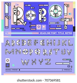 Vector of colorful Retro alphabet. Unique fonts for design and illustration template with techno and robot style. Typography for poster and headline publication.