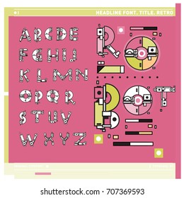 Vector of colorful Retro alphabet. Unique fonts for design and illustration template with techno and robot style. Typography for poster and headline publication.