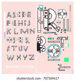 Vector of colorful Retro alphabet. Unique fonts for design and illustration template with techno and robot style. Typography for poster and headline publication.