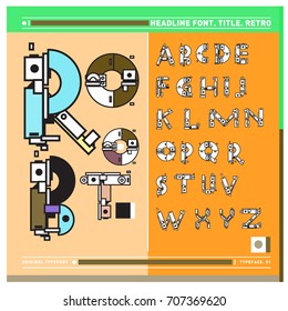 Vector of colorful Retro alphabet. Unique fonts for design and illustration template with techno and robot style. Typography for poster and headline publication.
