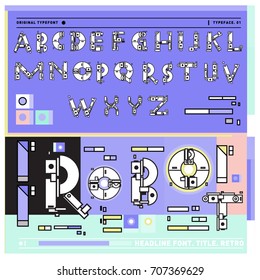 Vector of colorful Retro alphabet. Unique fonts for design and illustration template with techno and robot style. Typography for poster and headline publication.