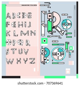 Vector of colorful Retro alphabet. Unique fonts for design and illustration template with techno and robot style. Typography for poster and headline publication.