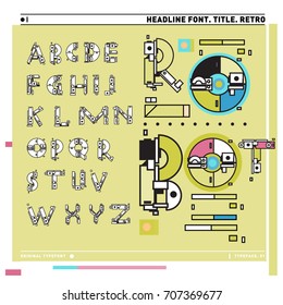 Vector of colorful Retro alphabet. Unique fonts for design and illustration template with techno and robot style. Typography for poster and headline publication.