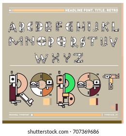 Vector of colorful Retro alphabet. Unique fonts for design and illustration template with techno and robot style. Typography for poster and headline publication.