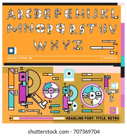 Vector of colorful Retro alphabet. Unique fonts for design and illustration template with techno and robot style. Typography for poster and headline publication.