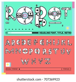 Vector of colorful Retro alphabet. Unique fonts for design and illustration template with techno and robot style. Typography for poster and headline publication.