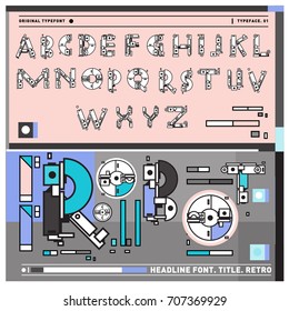 Vector of colorful Retro alphabet. Unique fonts for design and illustration template with techno and robot style. Typography for poster and headline publication.