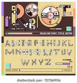 Vector of colorful Retro alphabet. Unique fonts for design and illustration template with techno and robot style. Typography for poster and headline publication.