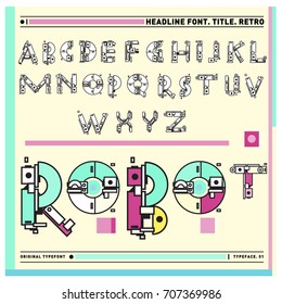 Vector of colorful Retro alphabet. Unique fonts for design and illustration template with techno and robot style. Typography for poster and headline publication.