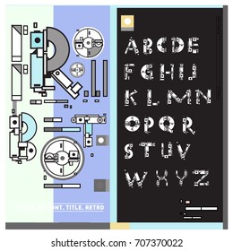Vector of colorful Retro alphabet. Unique fonts for design and illustration template with techno and robot style. Typography for poster and headline publication.