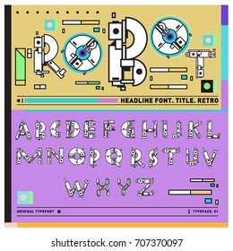 Vector of colorful Retro alphabet. Unique fonts for design and illustration template with techno and robot style. Typography for poster and headline publication.