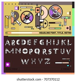 Vector of colorful Retro alphabet. Unique fonts for design and illustration template with techno and robot style. Typography for poster and headline publication.
