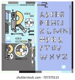 Vector of colorful Retro alphabet. Unique fonts for design and illustration template with techno and robot style. Typography for poster and headline publication.