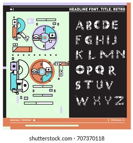 Vector of colorful Retro alphabet. Unique fonts for design and illustration template with techno and robot style. Typography for poster and headline publication.