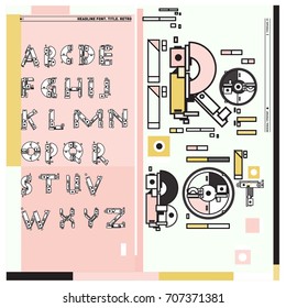 Vector of colorful Retro alphabet. Unique fonts for design and illustration template with techno and robot style. Typography for poster and headline publication.