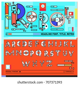 Vector of colorful Retro alphabet. Unique fonts for design and illustration template with techno and robot style. Typography for poster and headline publication.