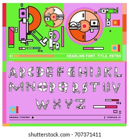 Vector of colorful Retro alphabet. Unique fonts for design and illustration template with techno and robot style. Typography for poster and headline publication.