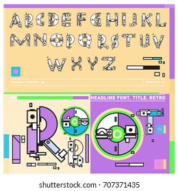 Vector of colorful Retro alphabet. Unique fonts for design and illustration template with techno and robot style. Typography for poster and headline publication.