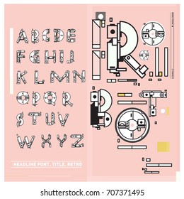 Vector of colorful Retro alphabet. Unique fonts for design and illustration template with techno and robot style. Typography for poster and headline publication.