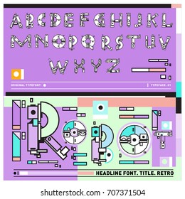 Vector of colorful Retro alphabet. Unique fonts for design and illustration template with techno and robot style. Typography for poster and headline publication.