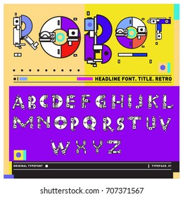 Vector of colorful Retro alphabet. Unique fonts for design and illustration template with techno and robot style. Typography for poster and headline publication.