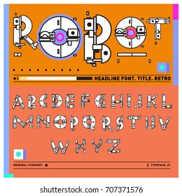 Vector of colorful Retro alphabet. Unique fonts for design and illustration template with techno and robot style. Typography for poster and headline publication.