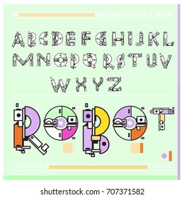 Vector of colorful Retro alphabet. Unique fonts for design and illustration template with techno and robot style. Typography for poster and headline publication.