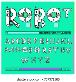 Vector of colorful Retro alphabet. Unique fonts for design and illustration template with techno and robot style. Typography for poster and headline publication.