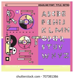 Vector of colorful Retro alphabet. Unique fonts for design and illustration template with techno and robot style. Typography for poster and headline publication.