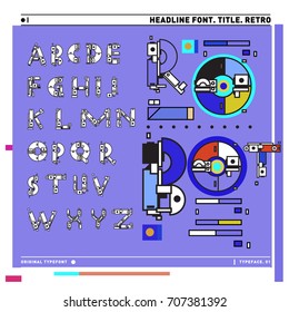 Vector of colorful Retro alphabet. Unique fonts for design and illustration template with techno and robot style. Typography for poster and headline publication.