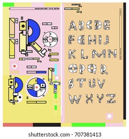 Vector of colorful Retro alphabet. Unique fonts for design and illustration template with techno and robot style. Typography for poster and headline publication.