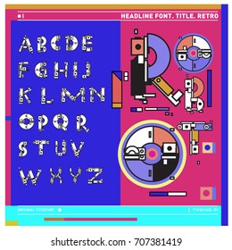 Vector of colorful Retro alphabet. Unique fonts for design and illustration template with techno and robot style. Typography for poster and headline publication.