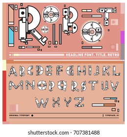 Vector of colorful Retro alphabet. Unique fonts for design and illustration template with techno and robot style. Typography for poster and headline publication.