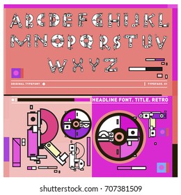 Vector of colorful Retro alphabet. Unique fonts for design and illustration template with techno and robot style. Typography for poster and headline publication.