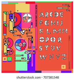 Vector of colorful Retro alphabet. Unique fonts for design and illustration template with techno and robot style. Typography for poster and headline publication.