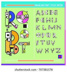 Vector of colorful Retro alphabet. Unique fonts for design and illustration template with techno and robot style. Typography for poster and headline publication.