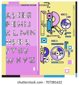 Vector of colorful Retro alphabet. Unique fonts for design and illustration template with techno and robot style. Typography for poster and headline publication.
