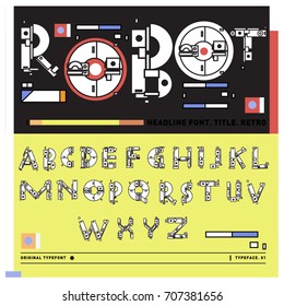 Vector of colorful Retro alphabet. Unique fonts for design and illustration template with techno and robot style. Typography for poster and headline publication.