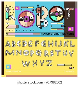 Vector of colorful Retro alphabet. Unique fonts for design and illustration template with techno and robot style. Typography for poster and headline publication.